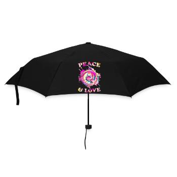 Peace Love Hippie - Umbrella (small) - black - Front