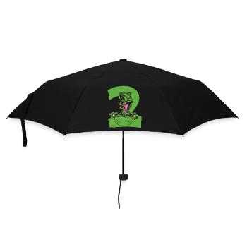 Enfants 2ème anniversaire 2 ans Dino Dinosaur - Parapluie standard - noir - Devant