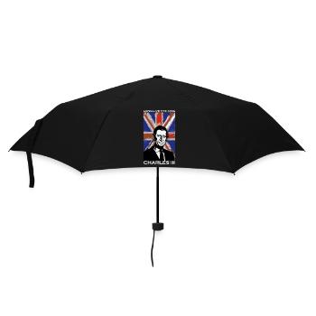 König der britischen Königsfamilie Karl III. Lang lebe es - Regenschirm (klein) - Schwarz - Vorne