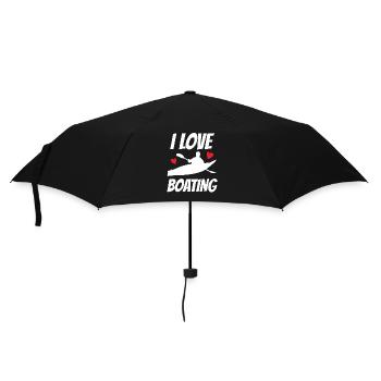 I love boating kayaking boat boat sailboat - Umbrella (small) - black - Front