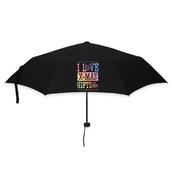 I Love X-mas Gifts - Regenschirm (klein) - Schwarz - Vorne