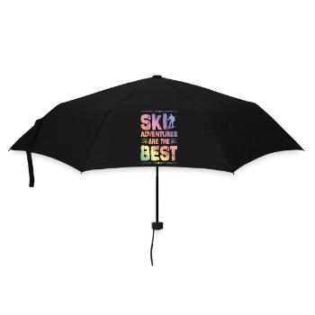 Ski Adventures - Regenschirm (klein) - Schwarz - Vorne