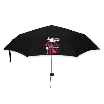 Halloween costume now give me wine - Umbrella (small) - black - Front