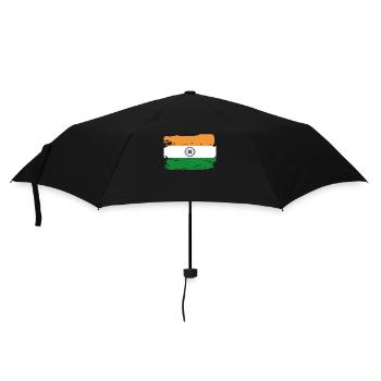 Offizielle indische Flagge Indian Country Pride Vintage - Regenschirm (klein) - Schwarz - Vorne