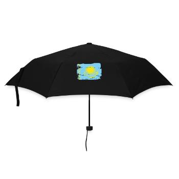Offizielle kasachische Flagge Kazakh Country Pride - Regenschirm (klein) - Schwarz - Vorne