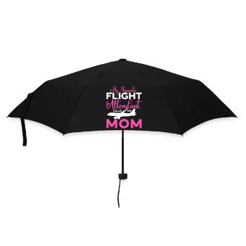 Flugbegleiter Stewardess Cabin Crew - Regenschirm (klein) - Schwarz - Vorne