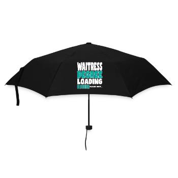 Kellnerin lädt Ausbildung - Regenschirm (klein) - Schwarz - Vorne