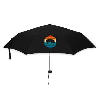 Pig Animal Retro Pet Farm Idée cadeau - Parapluie standard - noir - Devant
