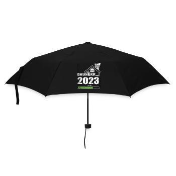 Bauherren geschenk - Bauherr 2023 Loading - Regenschirm (klein) - Schwarz - Vorne