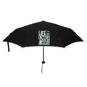 Life is better with polar bears - Regenschirm (klein) - Schwarz - Vorne
