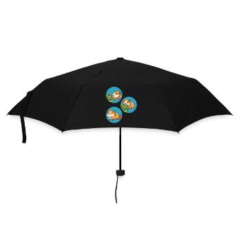 Meerschweinchen Futter Kacken Futtern - Regenschirm (klein) - Schwarz - Vorne