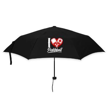 Pickleball Heart I Love Pickleball - Umbrella (small) - black - Front