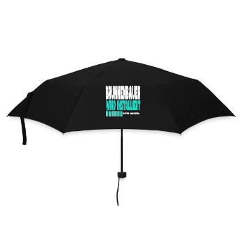 Brunnenbauer wird installiert - Regenschirm (klein) - Schwarz - Vorne