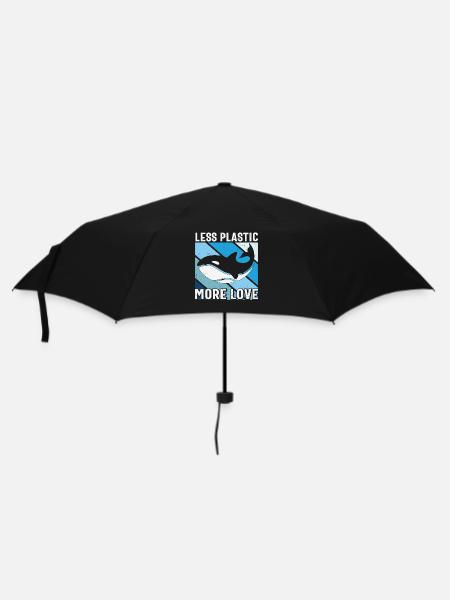Moins de plastique Plus d’amour Sauver la mer Orque Baleine - Parapluie standard - noir