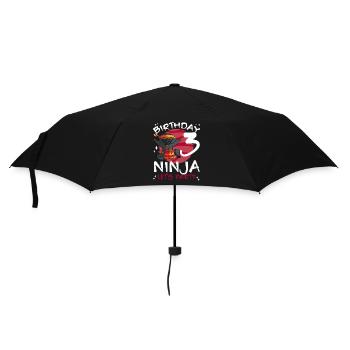 Cute Ninja for 3rd Birthday - Umbrella (small) - black - Front
