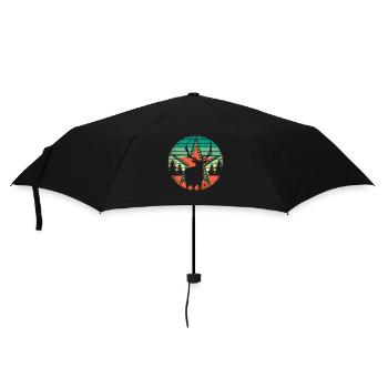 Retro Hirsch Vintage Jäger Elch Jagd Berufsjäger - Regenschirm (klein) - Schwarz - Vorne