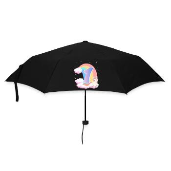 1 Unicorn Rainbow Clouds Little Pony 1. - Umbrella (small) - black - Front