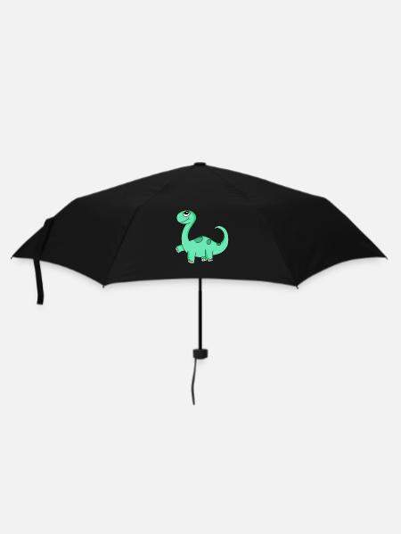 Dinosaurier Motiv - Regenschirm (klein) - Schwarz