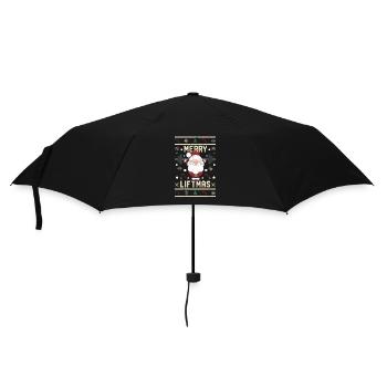 Frohes Lifting Weihnachten Weihnachtsmann Fitness - Regenschirm (klein) - Schwarz - Vorne