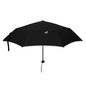 Reiten Reiterin Pferd Pocket Design - Regenschirm (klein) - Schwarz - Vorne