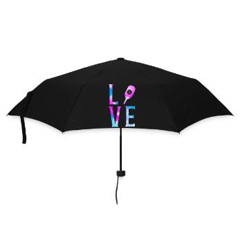 Pickleball Watercolor Love - Umbrella (small) - black - Front