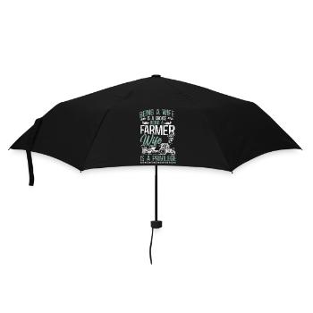 Farming Farmer Wife Tractor - Umbrella (small) - black - Front
