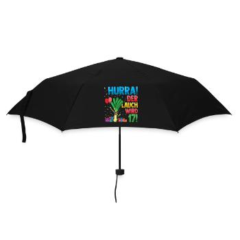 Hurra der Lauch wird 17 - Regenschirm (klein) - Schwarz - Vorne