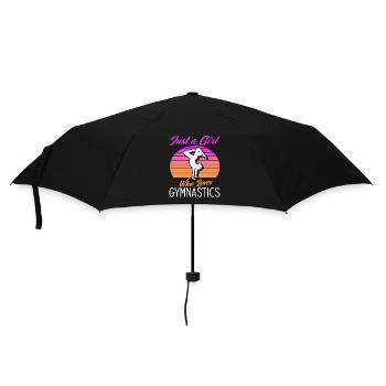 Mädchen Turnen Turnerin Kunstturnerin - Regenschirm (klein) - Schwarz - Vorne