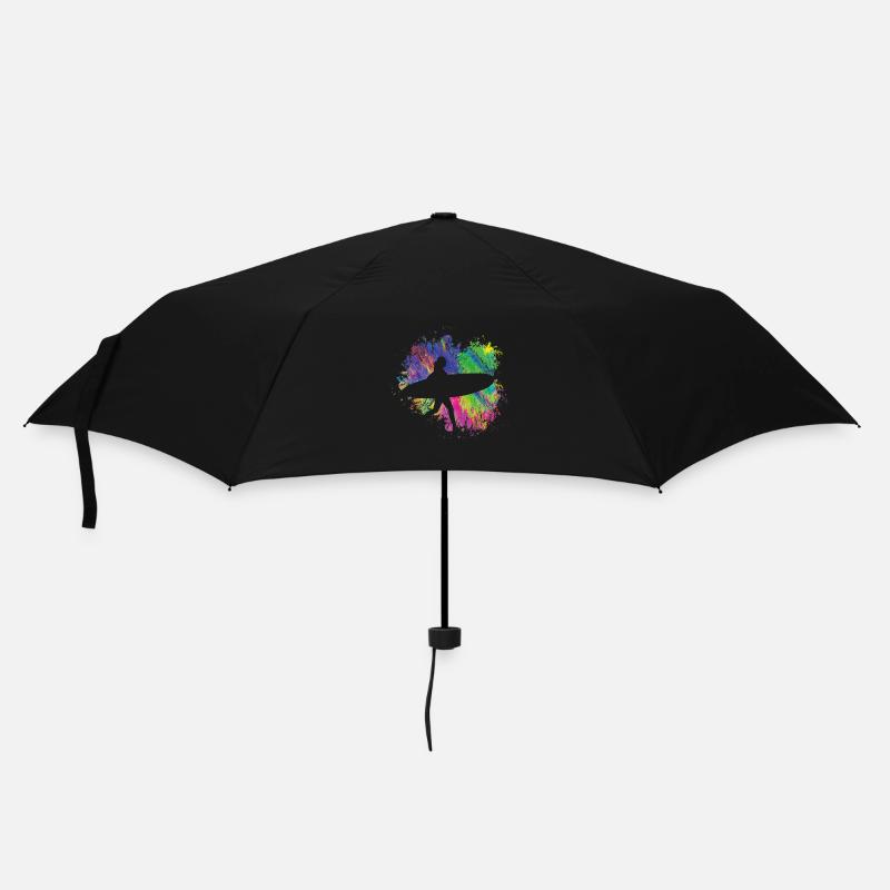 Sommersurfer Mit Brett Bunt - Regenschirm (klein) - Schwarz