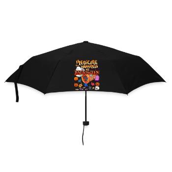 Medicine to Happiness on Halloween Clowder Of - Umbrella (small) - black - Front