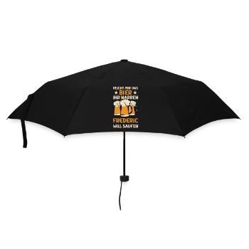 Reicht mir das Bier Frederic Saufen Namen - Regenschirm (klein) - Schwarz - Vorne