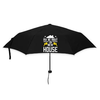 Ask me about my new house - Umbrella (small) - black - Front