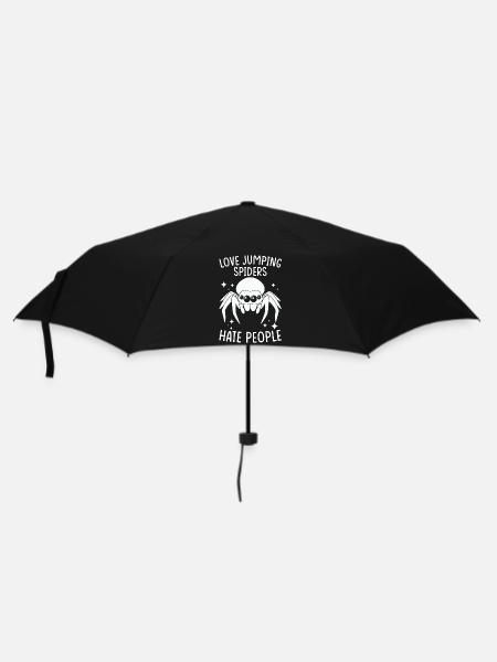 Springspinne Spruch - Regenschirm (klein) - Schwarz