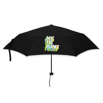 Save The Planet Earth Day Retro - Regenschirm (klein) - Schwarz - Vorne