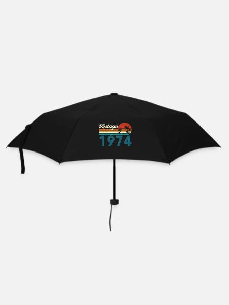 Vintage 1974 Vintage Geburtstag Retro Vintage - Regenschirm (klein) - Schwarz