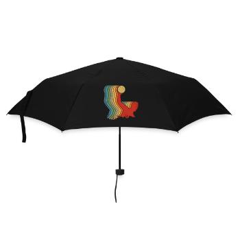 Retro Wasserball Vintage Wassersport - Regenschirm (klein) - Schwarz - Vorne