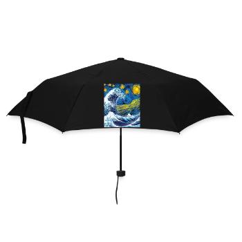 Kanagawa Waves Aesthetic Japanese Art Great Wave - Umbrella (small) - black - Front
