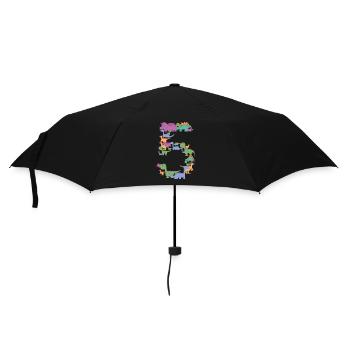 Birthday design for 5 year old children with - Umbrella (small) - black - Front
