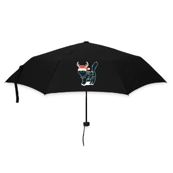 Reindeer Black Cat Christmas Lights Funny - Umbrella (small) - black - Front