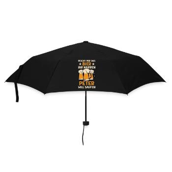 Reicht mir das Bier Peter Saufen Namen - Regenschirm (klein) - Schwarz - Vorne