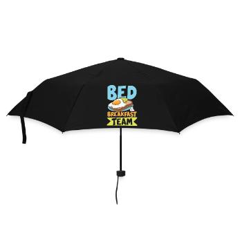 Bed Breakfast Team für Frühaufsteher Männer und - Regenschirm (klein) - Schwarz - Vorne