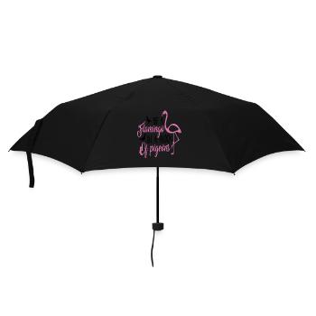 Sei ein Flamingo in einer Herde von Tauben Motivation - Regenschirm (klein) - Schwarz - Vorne