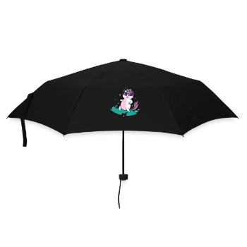 cool unicorn surfs mythical creature sports - Umbrella (small) - black - Front
