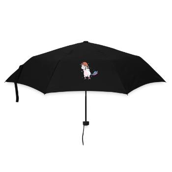 Licorne au sport de créature mythique du patin à roues alignées - Parapluie standard - noir - Devant
