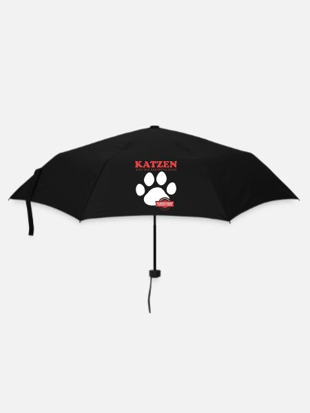 Katzen Katzenbesitzer | Katzenliebhaber Geschenk - Regenschirm (klein) - Schwarz