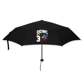 Fahren in 3 Geburtstag Fahrer Motocross Geburtstag - Regenschirm (klein) - Schwarz - Vorne