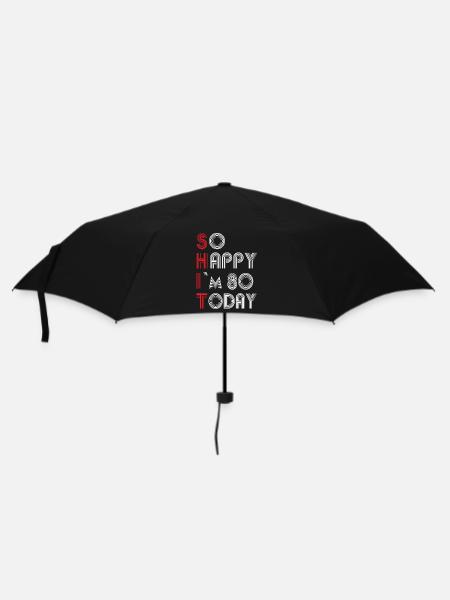 80e anniversaire - Parapluie standard - noir