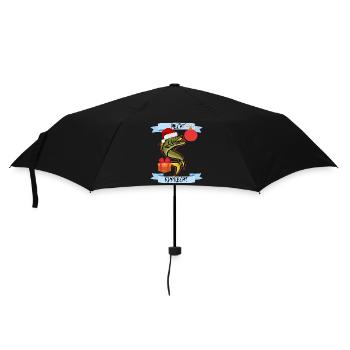 Hecht Ruprecht Weihnachts Angler - Regenschirm (klein) - Schwarz - Vorne