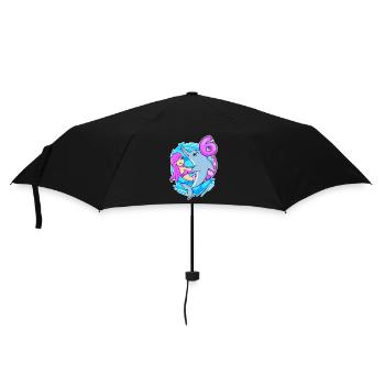 6. Geburtstag Mädchen 6 Jahre alt Meerjungfrau - Regenschirm (klein) - Schwarz - Vorne