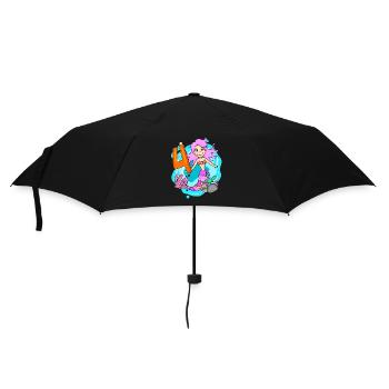 Fille de 4 ans sirène de 4ème anniversaire - Parapluie standard - noir - Devant